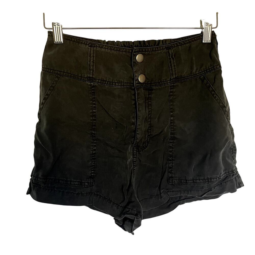 Abercrombie & Fitch black elastic waist shorts pockets summer women's size S